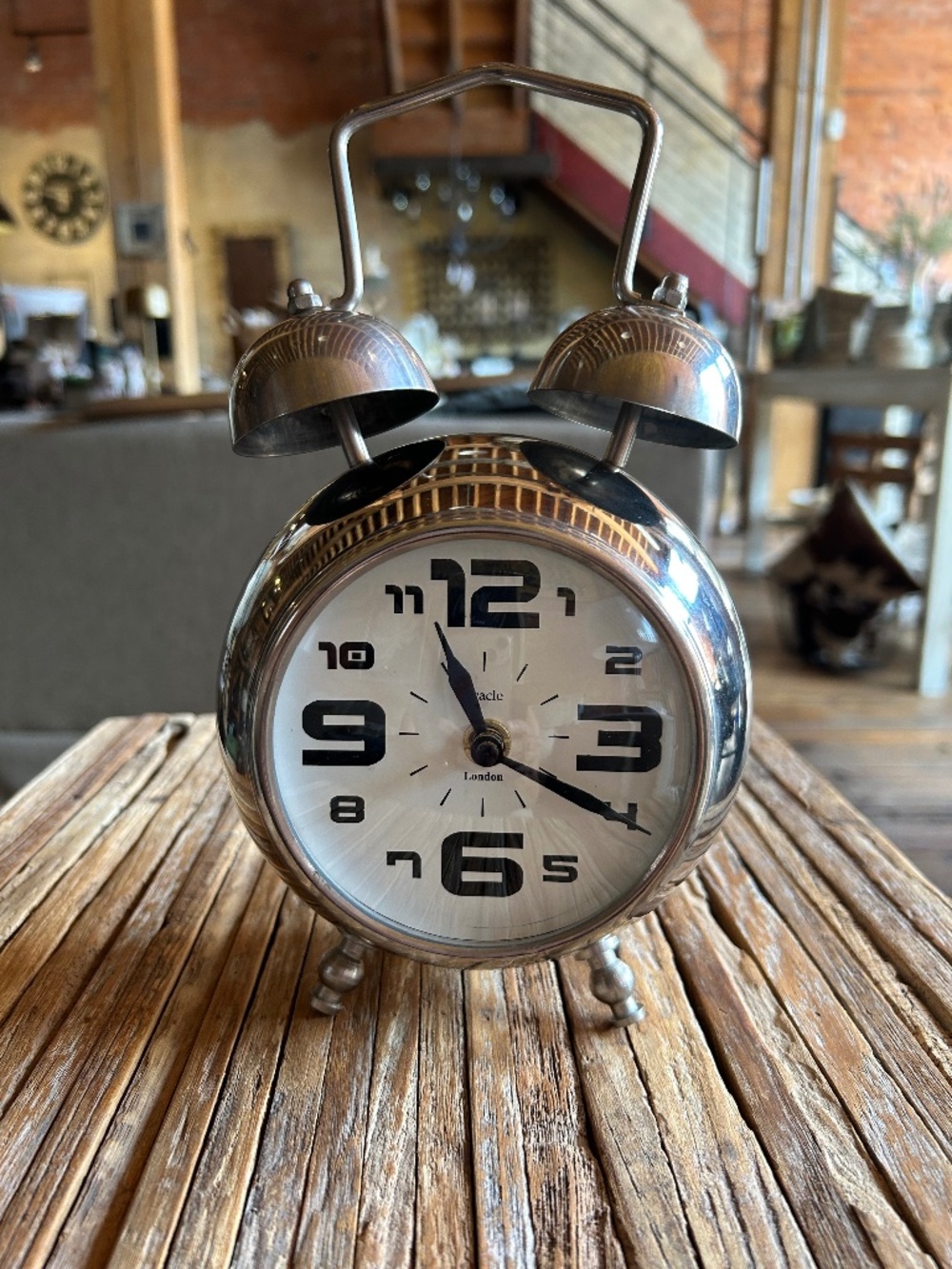 Silver clock decor